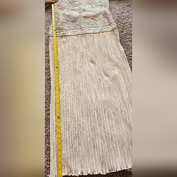 Mary Mcfadden Elegant Floral Embroidered Sequined Dress Sz 8 - Picture 10 of 16